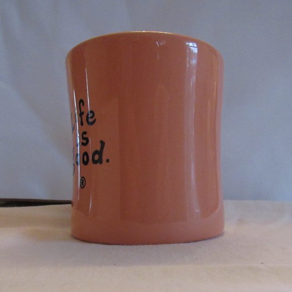 Life is Good Peach Color Coffee Mug EUC - Picture 3 of 8